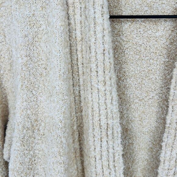 Soft Surroundings Beige Longline Open Duster Cardigan Size Medium Wool Blend - Picture 3 of 6